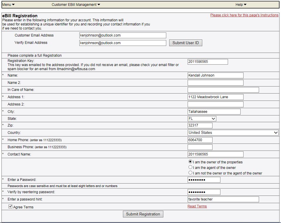 EBill Help